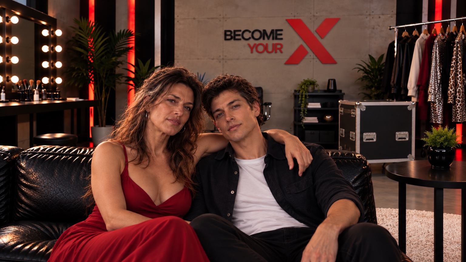 The same couple after their BECOME X transformation in the studio